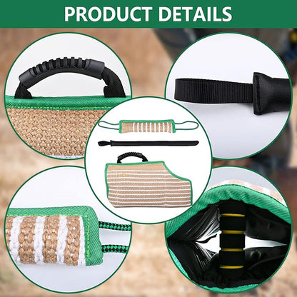 Dog Bite Training Set - Dog Bite Sleeve Protection Arm and Pillow Tug Toy, Puppy Training Stick, Professional Equipment for K9, IPO, Schutzhund Puppy