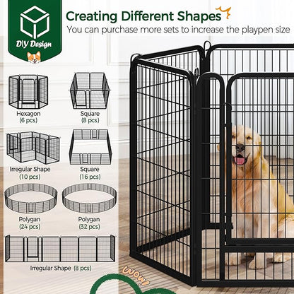 Yaheetech Dog Playpen Outdoor, 40 inch 6 Panels Dog Pen Indoor Heavy Duty Puppy Exercise Pen Metal Pet Fence for RV Camping/Yard/Garden