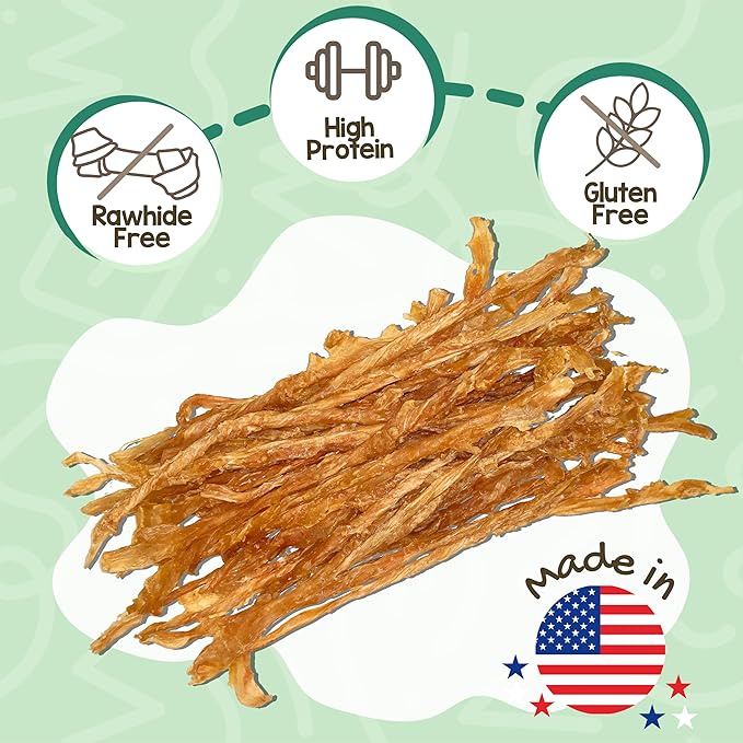 Nature Gnaws USA Turkey Tendons for Dogs (4oz) - Delicious Grain Free Reward Snack for Small, Medium & Large Breeds - Premium Natural Dog Chew Treats