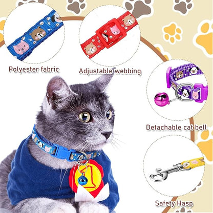 Amylove 48 Pcs Dog Collar and Leash Set, Polypropylene Adjustable Puppy Collars for Medium Dogs Small Pet Puppy Walking Training with Hook and Buckle(Vivid Color,Animal Pattern)