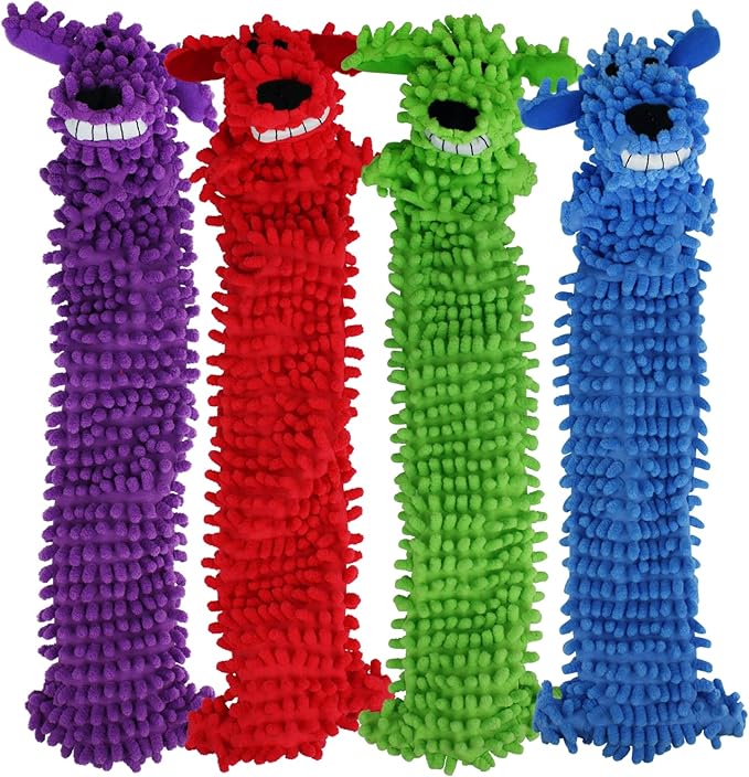 Multipet's 12-Inch Floppy Loofa Light Weight No Stuffing Dog Toys, Assorted Colors (Pack of 1)