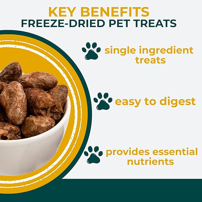 Momentum Carnivore Nutrition Freeze-Dried Chicken Heart Dog Treats & Cat Treats – Single-Ingredient, High-Protein, Grain-Free, Naturally Nutrient-Rich – Made in USA – 3.5 oz Bag