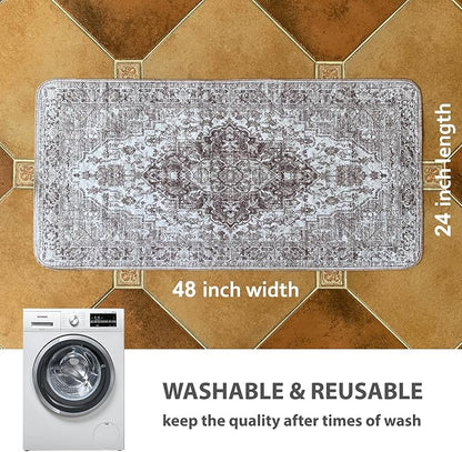 nunubaby 4PACK Washable Pee Pads for Dogs, Stylish, Non-Slip and Leak-Proof Pee Pads. Reusable Potty Pads for Dogs for Crates and Floors.(Brown/Geo, 24" x48" )