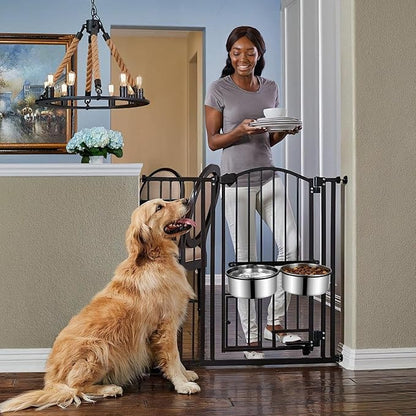 Dog Crate Water Bowls 2Pack, 40oz Stainless Steel Dual Hanging Pet Bowls, Wall-Mounted Dog Food & Water Feeder, Elevated Non-Spill Kennel Bowl Set for Medium & Large Dogs and Cats