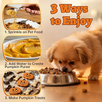 Wellix Pumpkin Powder for Dogs & Cats - Fiber Supplement, Digestion Support, Firms Stool, Dog & Cat Diarrhea, Prebiotic & Probiotic Powder - Food Topper for Dogs & Cats, 7 oz Chicken Flavor