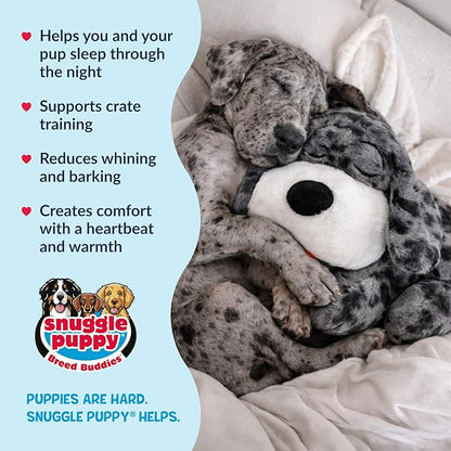 Snuggle Puppy Heartbeat Puppy Toy for Large Breeds, Breed Buddies Collection-Great Dane, Plush Dog Toy with Real-Feel Pulse and Heat Pack for Crate Time, First Nights, and Rest