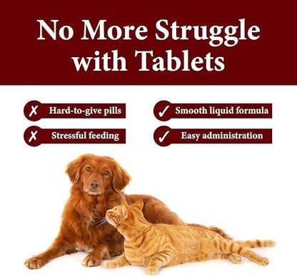 No More Tapeworms in Cats and Dogs- USA Made Dewormer for Cats and Dewormer for Dogs - Chicken Flavour-Glass Bottle with 3ml Dropper (120ml)
