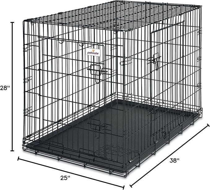Petmate 38-Inch 2-Door Training Retreats Wire Kennel for Dogs, 70 to 90-Pound