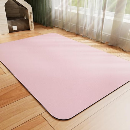 HotLive Dog Food Mat - Absorbent Cat Mat for Food and Water, No Stains Pet Feeding Bowl Mat, Easy to Clean Pet Placemats, Quick Dry Dog Water Dispenser Mat for Messy Drinkers | Pink 24"x36"