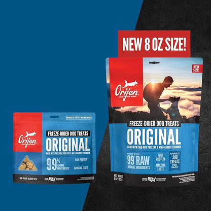 ORIJEN Grain Free High Protein Freeze Dried Dog Treats Original Recipe 3.25oz Bag