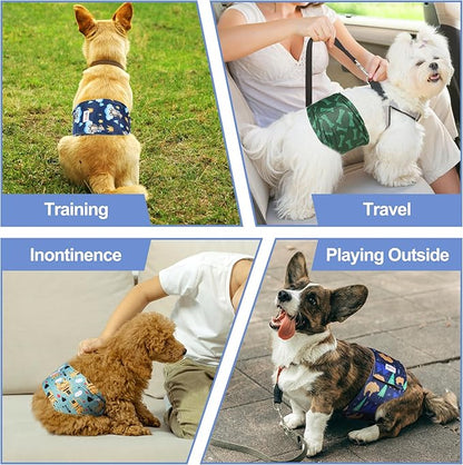 5 Pack Dog Diapers Male, Premium Belly Bands for Male Dogs, High Absorbing Male Dog Pee Wraps for Doggie in Incontinence or Excitable Urination and Training M