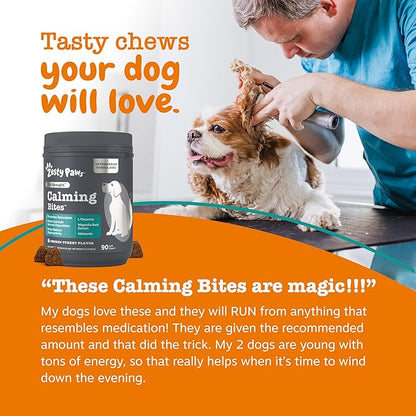 Zesty Paws Vet Strength Calming Chews for Dogs - for Everyday Stress, Relaxation, Composure, and Separation Smoked Turkey 90 Count