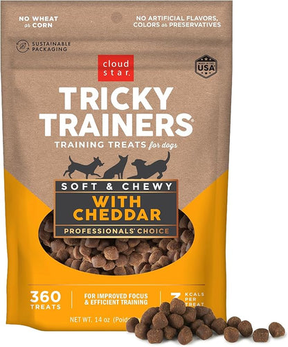Cloud Star Tricky Trainers Soft & Chewy Dog Treats, Cheddar, 14 oz. Pouch