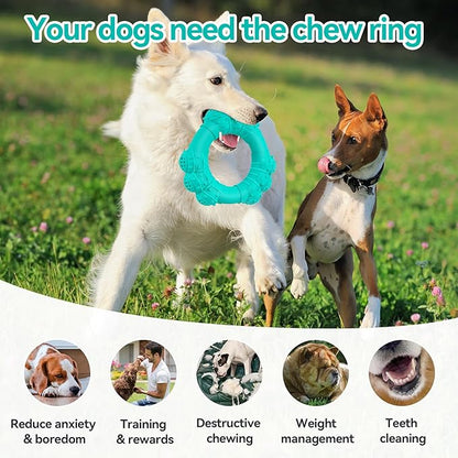 Indestructible Dog Chews - Super Duty Chew Toys for Aggressive Dogs, Puppy Teething Relief & Interactive Play