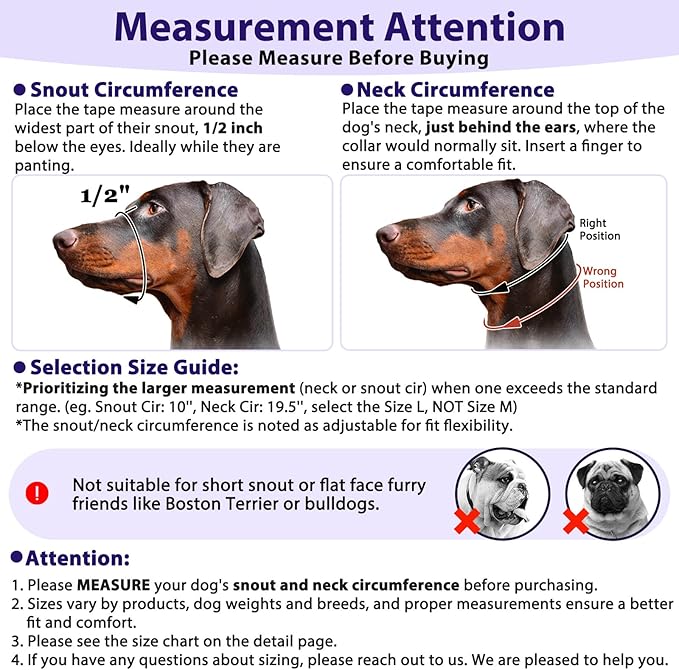 BARKLESS Soft Dog Head Collar, Patented Padded No Pull Head Halter, Training Nose Leash with Safety Link for Medium Large Dogs, Adjustable Muzzle Leash, Easy Control for Walking (M, Purple)