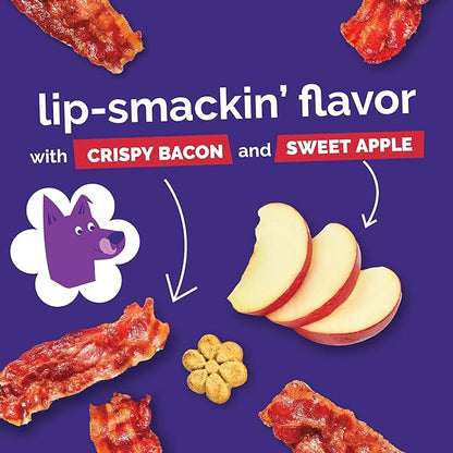 Fruitables Baked Dog Treats, Healthy Pumpkin Treat for Dogs, Low Calorie & Delicious, Free of Wheat, Corn and Soy, Made in the USA, Apple and Crispy Bacon Flavor, 12oz
