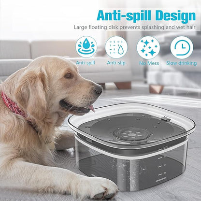 UPSKY 4L Dog Water Bowl 135oz No Spill Dog Bowl Extra Large Capacity Slow Drinking Water Feeder, Splash Proof Pet Water Dispenser Vehicle Carried Travel Water Floating Bowl for Dogs, Cats