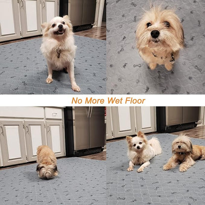Washable Pee Pads for Dogs, 2Pack Puppy Pads Washable,Absorbent Reusable Whelping Pads, Non-Slip Dog Mats with Bone Print for Floor Protector, Couch Cover, Crate, Potty Training 36x36