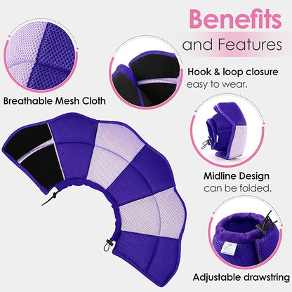 AOFITEE Dog Cone - Soft Cone for Dogs After Surgery, Comfy Cones for Large Dogs to Stop Licking, Adjustable Soft Dog Cone Collar, Elizabethan Pet E-Collar for Wound Healing, Purple Large