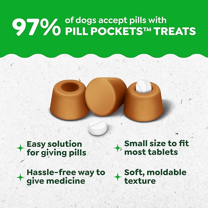 Greenies Pill Pockets for Dogs Small Size, Tablet Pill Treats for Dogs, Cheese Flavor, 3.2 oz. Pouch