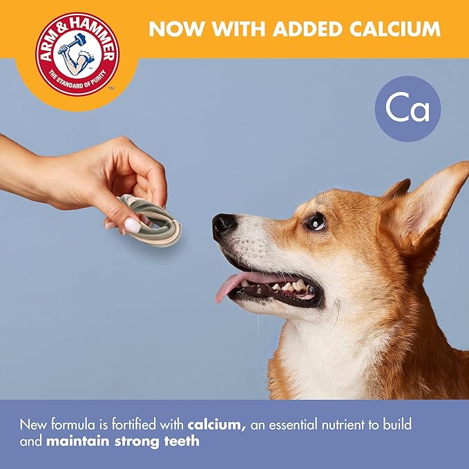 Arm & Hammer for Pets Smoothies Dental Treats for Dogs with Baking Soda and Calcium, Help Fight Bad Breath, Plaque & Tartar without Brushing, Mint, Ring Shaped, 32 Pcs (Packaging may vary)