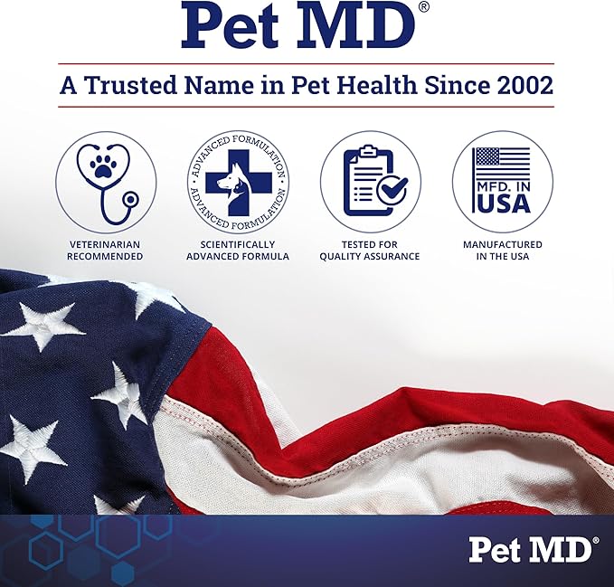 Pet MD Bladder Support Plus Cranberry for Dogs - Support Bladder Control & Urinary Tract Health - Help Relieve Dog UTI & Incontinence - Wild Yam Root & Cranberry Bladder Bites for Dogs - 60 ct