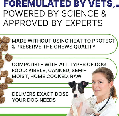 Advanced Dog Calming Chews - Anxiety Relief Treats w/Melatonin + Valerian Root - Calm & Sleep Aid Bites - Stress Relief During Fireworks Storms Separation - Anti Anxiety & Aggression Pill
