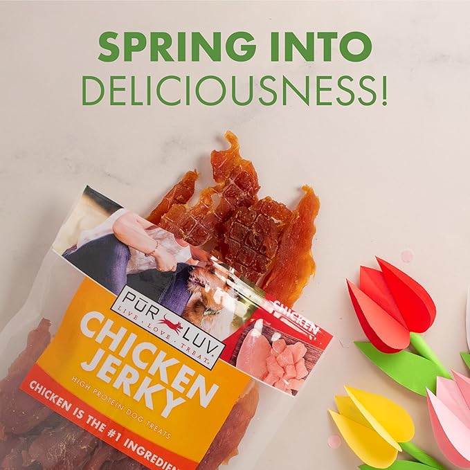 Pur Luv Chicken Jerky Dog Treats, Made with 100% Real Chicken Breast, 16 Ounces, Healthy, Easily Digestible, Long-Lasting, High Protein, Satisfies Dog's Urge to Chew