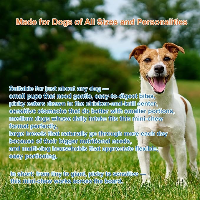 Dog Allergy Relief Chews, Dog Itching Skin Relief, 500 Crunchy Krill Center Seasonal Allergy Anti-Itch Chews, Itchy Ear & Paw Licking, Colostrum, Quercetin & Probiotics for Gut, Immune, Skin & Coat
