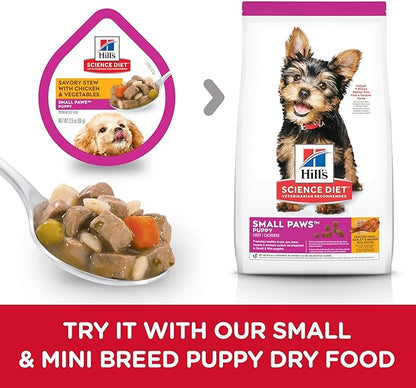 Hill's Science Diet Puppy Small & Mini Wet Dog Food, Chicken & Vegetables, 3.5 oz. Trays, 12-Pack