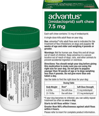 Advantus Dog Fast Acting Oral Flea Treatment Soft Chewable 4 - 22 lbs. | 7 ct.