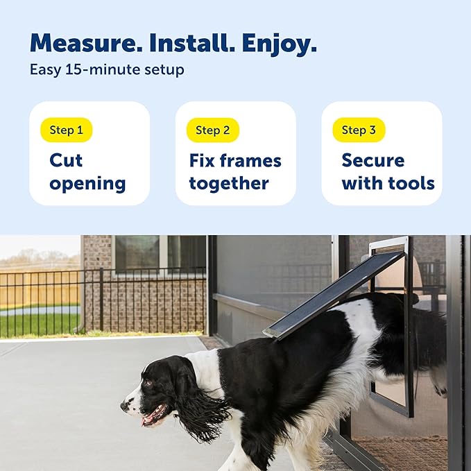 PetSafe Pet Screen Door - Heavy Duty, Tear- & Puncture-Resistant Dog & Cat Mesh Flap - Storm Door Compatible - Large - for Dogs & Cats up to 100 lb