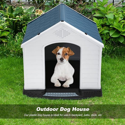 BestPet Dog House Indoor Outdoor Insulated Kennel Durable Plastic Dog House for Small Medium Large Dogs Weather & Water Resistant Pet Crate with Air Vents and Elevated Floor