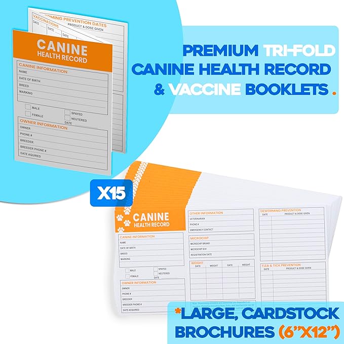 GoodHarborPet|Puppy Whelping Essentials Kit for Newborn Dogs | Vaccination Record Cards, Thermometer, Umbilical Floss, and Supplies for Pets
