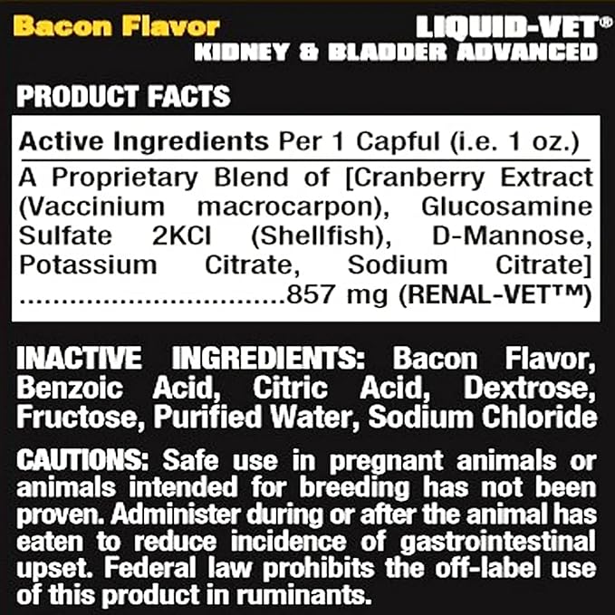 Premium Easy to Dose Liquid for All Dogs with Cranberry & D-Mannose: Comprehensive Dog Formula for Kidney & Bladder Support