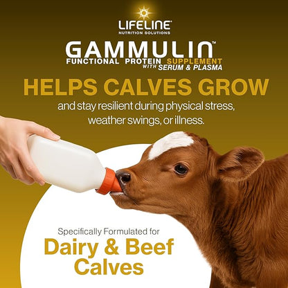 ANNUSO LIFELINE Gammulin Immune & Intestinal Support for Calves, 10lb Pail - Functional Protein Supplement for Days 2-15 - Mix with Milk or Milk Replacer - Vitamins, Minerals, Immune Support