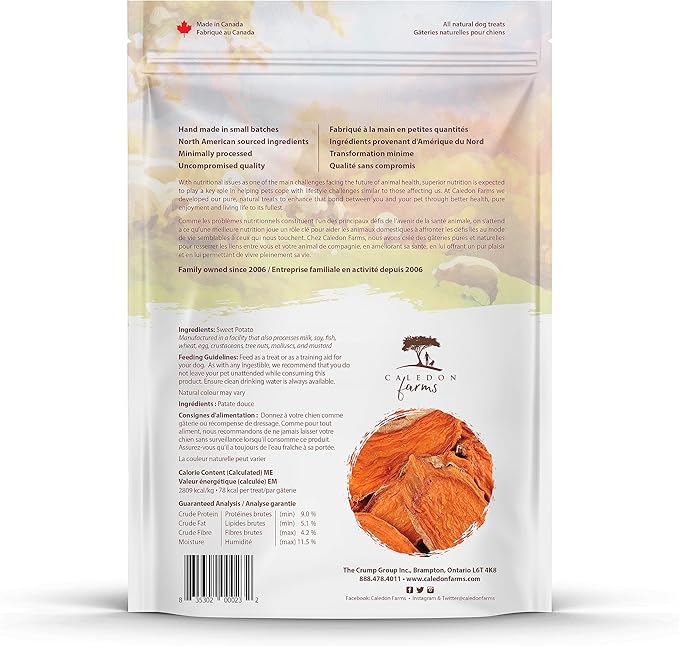 Caledon Farms Sweet Potato Chews for Dogs 9.3 OZ (Pack of 2)