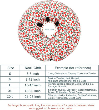 Protective Inflatable Collar for Dogs and Cats - Soft Pet Recovery Collar Does Not Block Vision, Prevents Pets from Touching Stitches, Wounds and Rashes (Floral - 1, Neck 18" - 20")