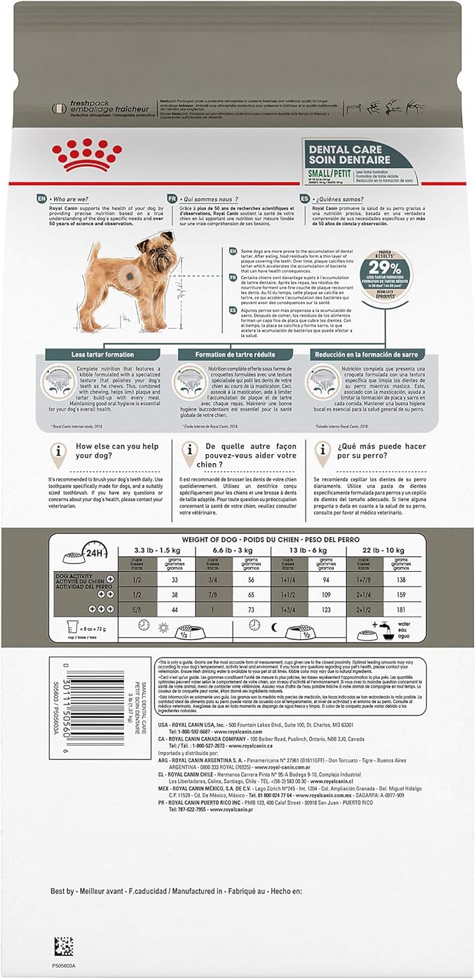 Royal Canin Canine Care Nutrition Small Dental Care Adult Dry Dog Food, 17 lb Bag
