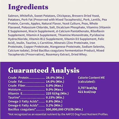 Halo Holistic Small Breed Dog Food, Wild Caught Salmon & Whitefish Recipe, Grain Free Dry Dog Food, for Healthy Weight Support, 3.5 lb Bag