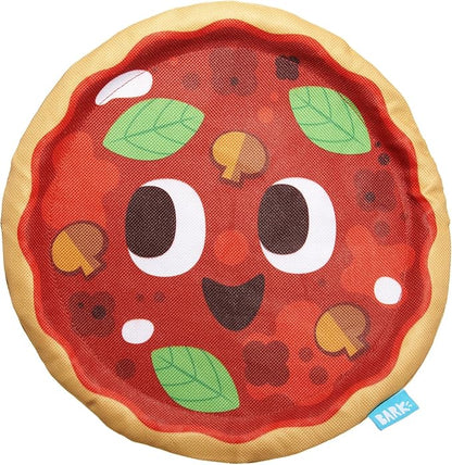 Barkbox Signore Pizza Face Dog Toy | Fluff-Free Crinkle Pizza Toy with T-Shirt Rope | Durable Dog Toys Dogs & Puppy Essentials