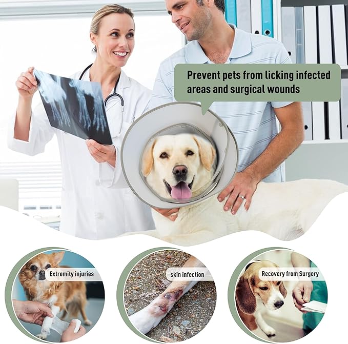 Soft Dog Cone Collar for Large Medium Small Dogs After Surgery, Adjustable Pet Recovery E-Collar, Brown XLarge