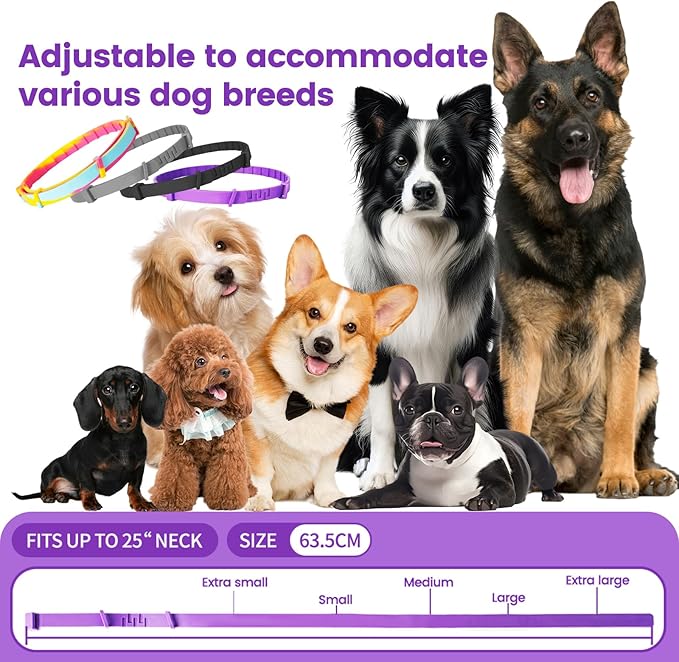Calming Collar for Dogs - Fast Acting, Lasts 60 Days, Choking-Free Design Pheromone Collar for All Large Medium Small Dogs (Black, 3 Pack)