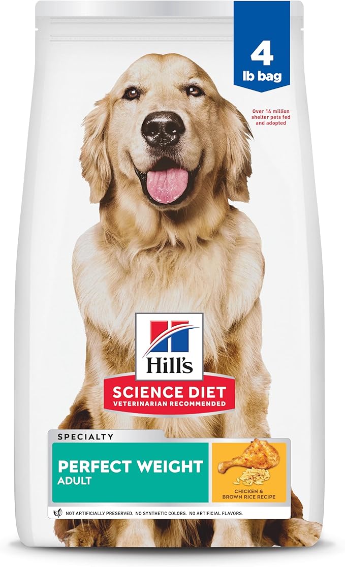 Hill's Science Diet Adult Perfect Weight Dry Dog Food, Chicken & Brown Rice, 4 lb. Bag