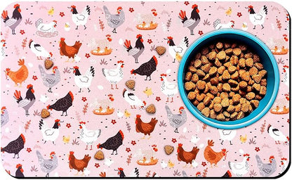 Dog Food Mats for Floors Waterproof Mat for Cat Food and Water Bowls - Absorbent Quick Dry Non Slip Mat for Pet Feeding