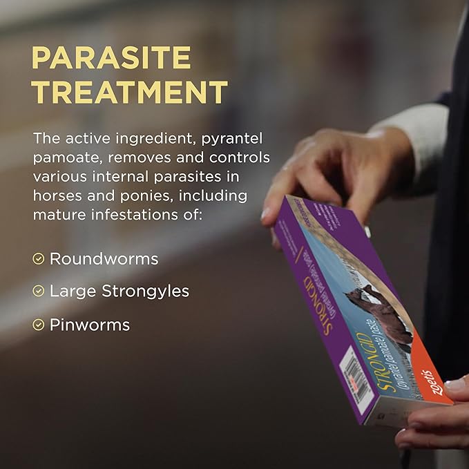 Strongid Paste (pyrantel pamoate) Dewormer for Horses, Broad-Spectrum Parasite Control, 20 mL Syringe
