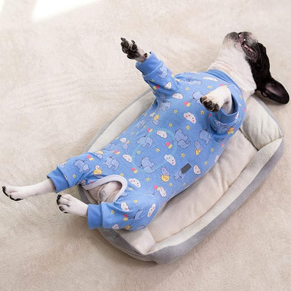 Dog Surgery Recovery Suit, Dog Onesie for Surgery Female Male Dogs, Dogs Pajamas Long Sleeve, Small Dogs Onesie, Abdominal Wound Bandages Surgical Suit, Cat Recovery Suit for Shedding Skin Disease