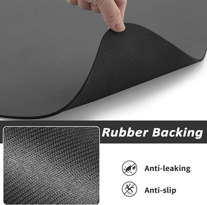 HotLive Dog Food Mat - Absorbent Cat Mat for Food and Water, No Stains Pet Feeding Bowl Mat, Easy to Clean Pet Placemats, Quick Dry Dog Water Dispenser Mat for Messy Drinkers | Dark Grey 16"x 24"