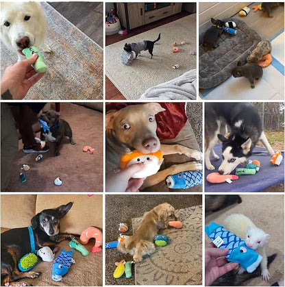 Nocciola 10 PC Sushi Squeaky Small Dog Toys, Cute Stuffed Puppy Toys with Bag, Plush Dog Squeaky Toy for Small Medium to Keep Them Busy
