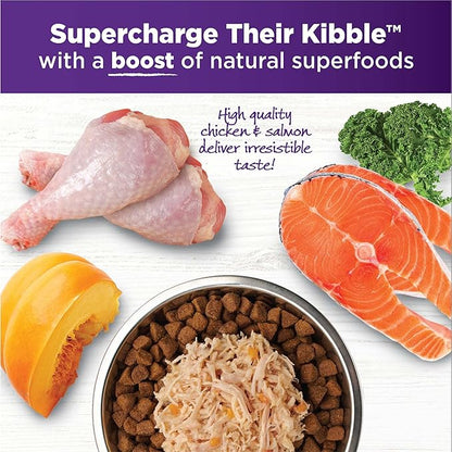 Wellness Bowl Boosters Simply Shreds Wet Dog Food Topper for Small, Medium, and Large Breeds, Grain Free, Natural, Wild Salmon and Pumpkin Recipe, 2.8 oz, Pack of 12 Pouches